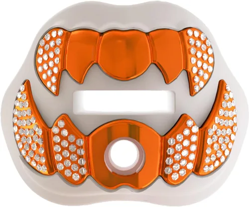Vista 14 de LeCool Protector bucal de fútbol con correa conectada, 3D Beast Chrome, protector bucal para adultos y jóvenes, pieza para deportes para máximo