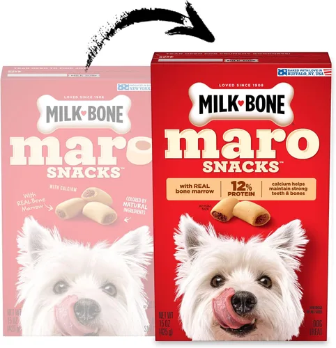 Vista 2 de Milk-Bone MaroSnacks - Golosinas para perros, carne de res, 15 onzas (paquete de 6) con médula ósea real y calcio