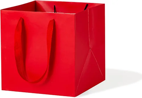Vista 14 de Bolsa de regalo de papel naranja de 4 pulgadas Caja de papel Bolsas de papel kraft pequeñas con fondo cuadrado con asas para boda, baby shower