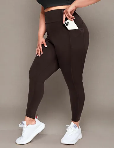 Vista 6 de Happy.angel Leggings de talla grande con bolsillos para mujer, pantalones capri de entrenamiento de yoga de cintura alta, mallas recortadas 3X 4X