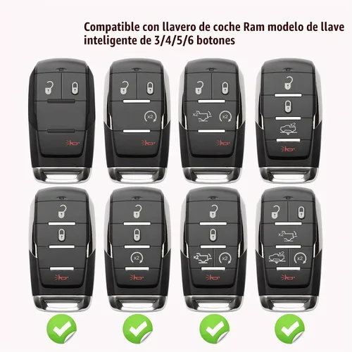 Vista 3 de Compatible con Funda para Llave Dodge Ram 1500 2500 3500 Azul Accesorios para Auto