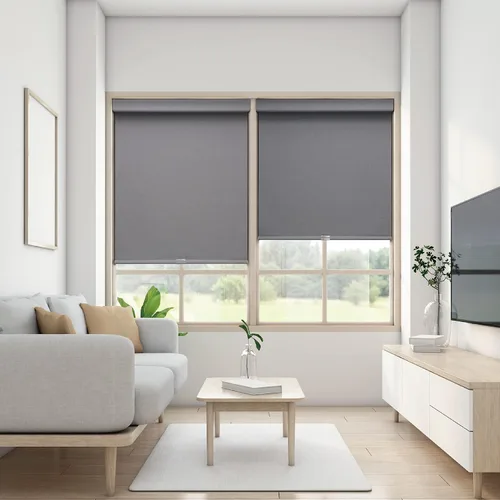 Vista 4 de DEZ FURNISHINGS Persiana enrollable FreeStop sin cordón, bloqueo de luz, ahorro de energía, 23 pulgadas de ancho x 72 pulgadas de alto, gris