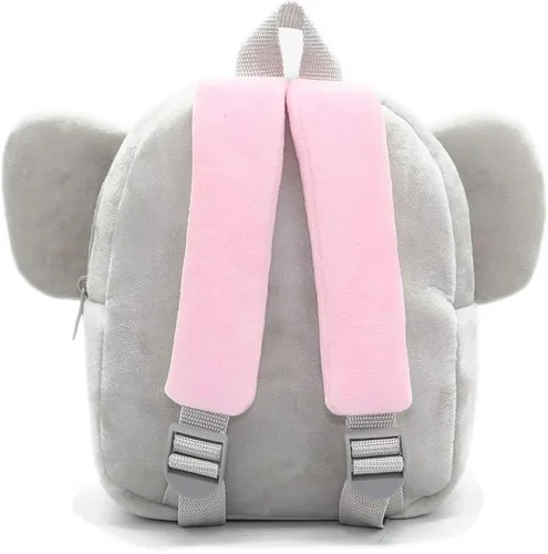 Vista 3 de Mochila con diseño de animales animal de felpa minibolsa de viaje para niño de 2-6 años Elefante gris PBK001
