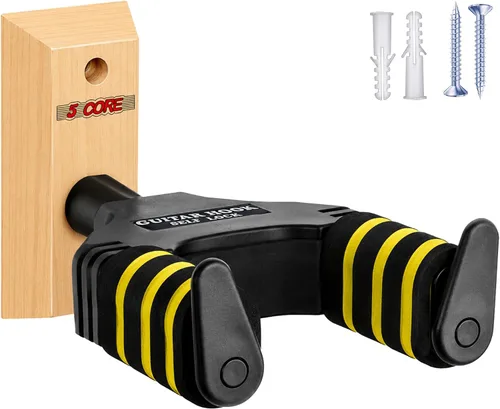 Vista 10 de 5 CORE Soporte de pared para guitarra, 3 piezas, para bajo acústico eléctrico clásico para estudio en casa
