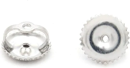 Vista 2 de Dazzlingrock Collection Pendientes de tuerca con tuerca (0.248in de diámetro), oro blanco de 14 quilates