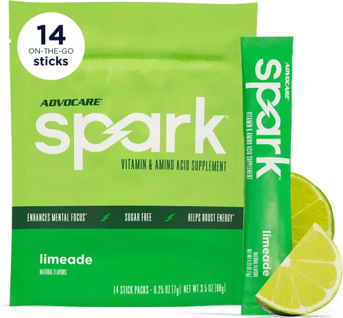 Vista 18 de AdvoCare Spark Energy & Focus, sin azúcar, frambuesa azul, 14 barras Suplemento de vitaminas y aminoácidos, fórmula sin azúcar que apoya la energía