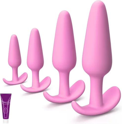 Vista 12 de Juego de enchufe anal para principiantes, 4 formas de silicona para los glúteos, juguete sexual para entrenamiento anal, juguete sexual para adultos