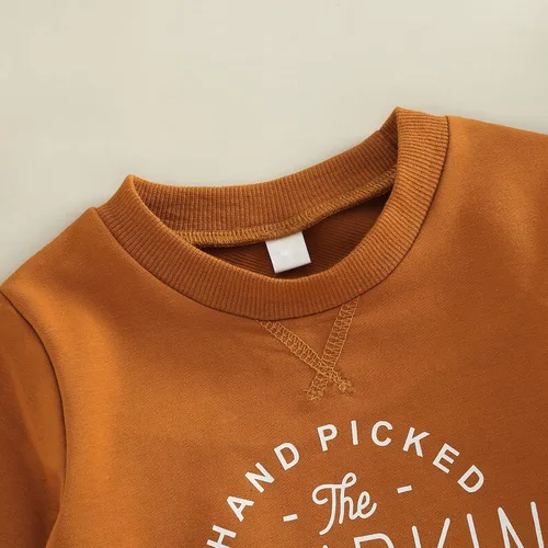 Vista 258 de Disfraz de Halloween para bebé, sudadera de calabaza con cuello redondo, suéter de manga larga, ropa de otoño