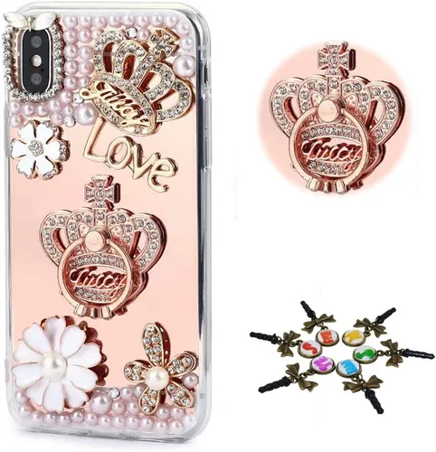 Vista 15 de Bling Funda compatible con iPhone 11, elegante, diseño de cristal con lazo hecho a mano en 3D, funda protectora compatible con iPhone 11 de 6.1