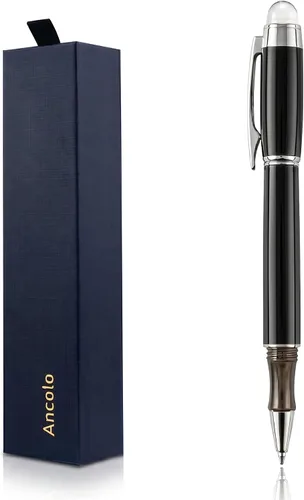 Vista 10 de Ancolo Bolígrafos de rodillo personalizados, juego de escritura suave de lujo con punta de cristal, tinta negra, personalizada con tu nombre
