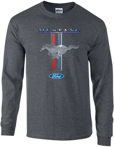 Vista 13 de Ford Mustang Pony & Stripes Ford Motors Car Truck Camiseta de manga larga para hombre, rendimiento de carreras, auto clásico muscular