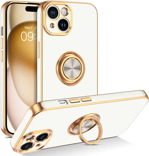 Vista 11 de BENTOBEN Funda compatible con iPhone 15, funda para teléfono iPhone 15, ajuste delgado, soporte de anillo de 360°, soporte magnético para automóvil