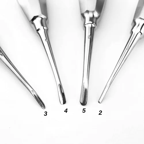 Vista 2 de Sistema curvado de los elevadores de Luxating, instrumentos orales dentales 0.079-0.197 in - 4 PC