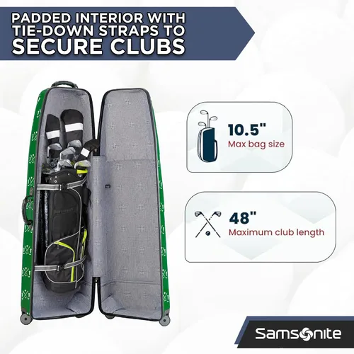 Vista 2 de Samsonite Tour Deluxe - Funda rígida para golf, bolsa de viaje de golf, carcasa ABS ligera y duradera, ruedas multidireccionales de 360 grados Verde