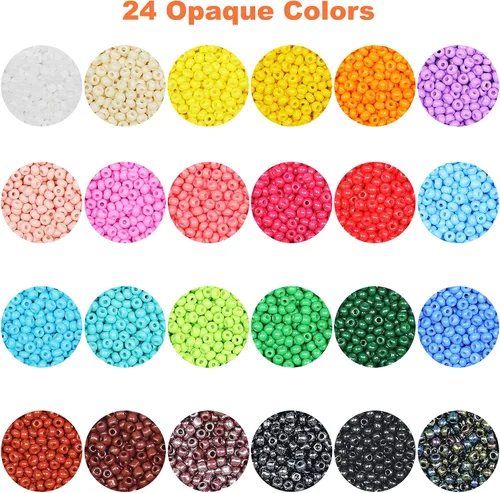 Vista 3 de Kit de 48000 piezas de cuentas de semillas de 0.079 pulgadas y cuentas del alfabeto, 12/0 suministros de fabricación de joyas ultrafinos, incluye