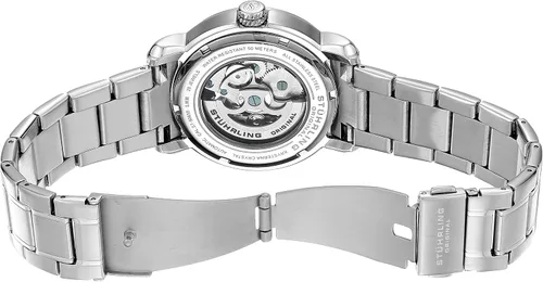 Vista 4 de Stuhrling Original Reloj de plata con esqueleto automático Legacy 644.03 Legacy para hombre, PlateadoGris, Moderno