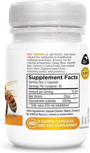 Vista 2 de Veneno de abeja de 500 mg (90 cápsulas) + salud de las articulaciones