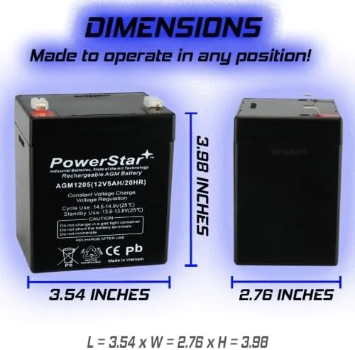 Vista 6 de PowerStar Sustituye a la batería NT-1250 NP4-12 12V 4ah MTD MTD 725-04903