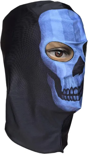Vista 2 de Pasamontañas de tela con capucha de calavera fantasma, máscara de invierno Cyberpunk