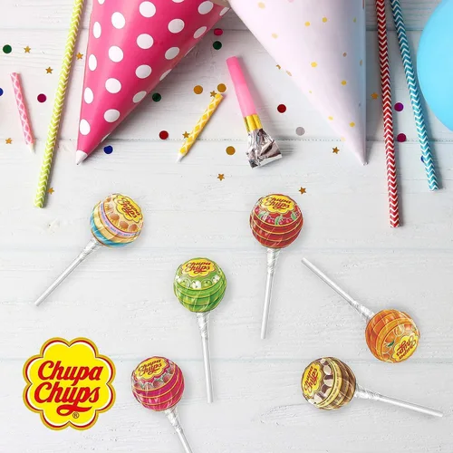 Vista 4 de 50 caramelos Chupa Chups sin azúcar surtidos