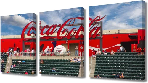 Vista 26 de TUMOVO American Major Baseball - Lienzo decorativo para pared, diseño de estadio de los Bravos, 3 piezas, arte de pared de Filadelfia, cuadros