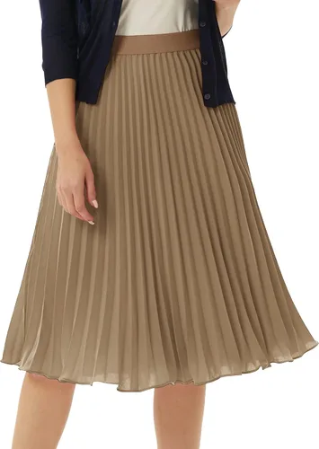 Vista 94 de GRACE KARIN - Falda plisada de gasa para mujer, con cintura alta y elástica, vuelo, corte acampanado y longitud por debajo de la rodilla