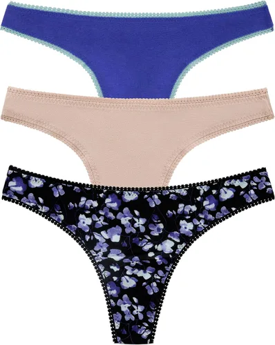 Vista 13 de OnGossamer Tanga G de malla OnGossamer para mujer, paquete de 3 Negro