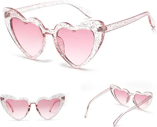 Vista 4 de boqopod Clout Heart Shaped Sunglasses Goggles Vintage Cat Eye Mod Style Retro Kurt Cobain Glasses