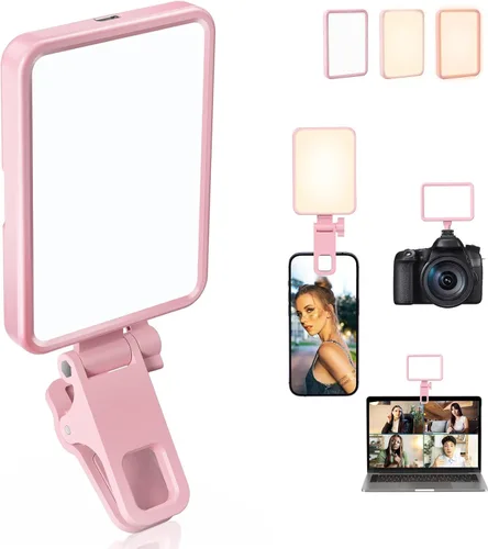 Vista 11 de Luz de Selfie Suave Recargable para Teléfono, Cámara, Portátil, Luz LED Portátil de Batería 4-14H para Fotos, Clip de Luz de Teléfono para Selfie