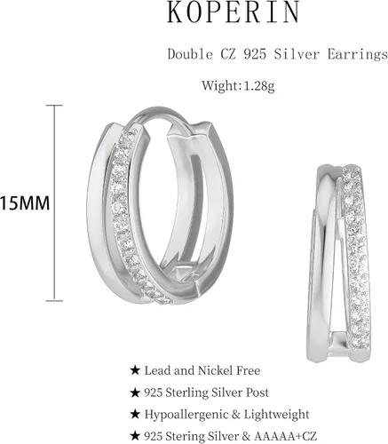Vista 5 de Chunky Gold Hoop Earrings for Women, Trendy 14K Gold Plated GoldSilver Chunky Hoop Earrings Double Hoop Earrings