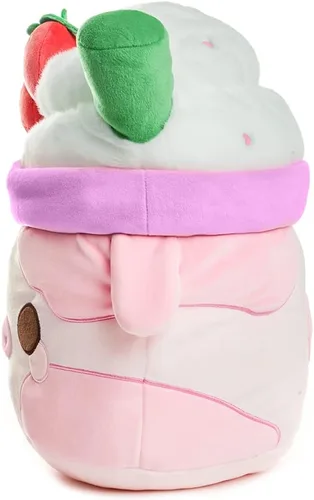 Vista 7 de PlushGoals Strawberry Mooshake - Lindo batido de vaca kawaii, juguete de peluche, 11 pulgadas