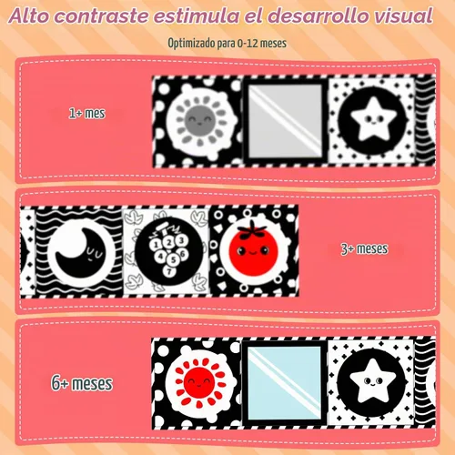 Vista 5 de Juguetes para bebés de alto contraste para recién nacidos