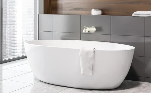 Vista 9 de Boquilla de bañera con desviador de 5 pulgadas – Reemplazo universal de grifo de bañera frontal con desviador, acabado de metal níquel cepillado