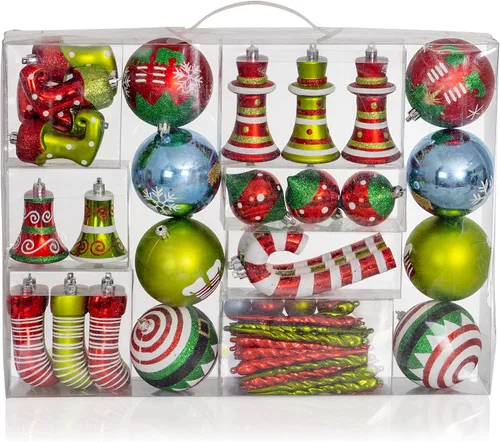 Vista 2 de R N' D Toys Juego de adornos de elfo, bolas inastillables y adornos colgantes de elfos para interior o exterior, fiesta de vacaciones, decoración