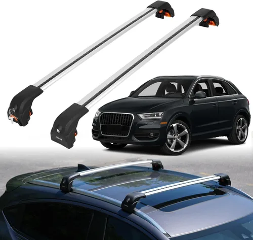 Vista 10 de ERKUL Barras Transversales de Techo para Audi Q3 2012-2018 Barras Transversales de Aluminio con Candado Antirrobo para Techo Compatible con Negro
