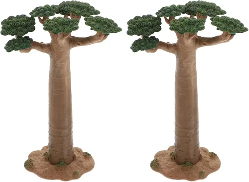 Vista 10 de Garneck Árbol modelo mini baobab árbol tren paisaje, arquitectura, árboles falsos, árbol artificial en miniatura, plantas falsas para manualidades