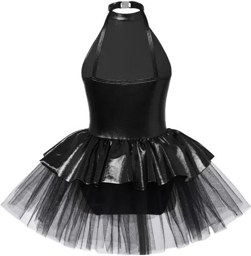 Vista 85 de CHICTRY Vestido tutú de ballet con lentejuelas brillantes para niñas y niñas, moderno disfraz de baile latino de jazz