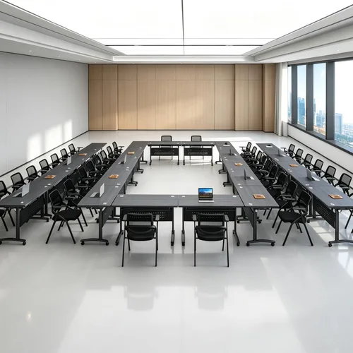 Vista 2 de 47.2in Folding Conference Table, Modular Meeting Table with Wheels 2Pack Modilan