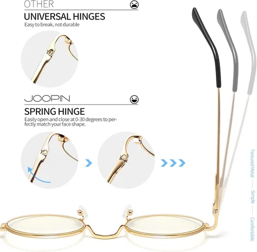 Vista 4 de Gafas de sol Joopin polarizadas, estilo Lennon, redondas, gafas de sol estilo hippy redondas para mujer y hombre