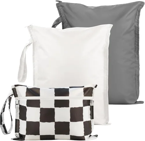 Vista 18 de RelaxScene Bolsa Húmeda para Traje de Baño - Pack de 2 Bolsas Impermeables Húmedas y Secas para Ropa - Bolsa de Pañales para Bebé - Bolsas