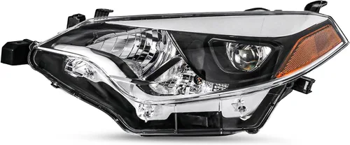 Vista 8 de SOCKIR - Conjunto de faros delanteros para Toyota Corolla 2014 2015 2016 Carcasa negra con reflector ámbar