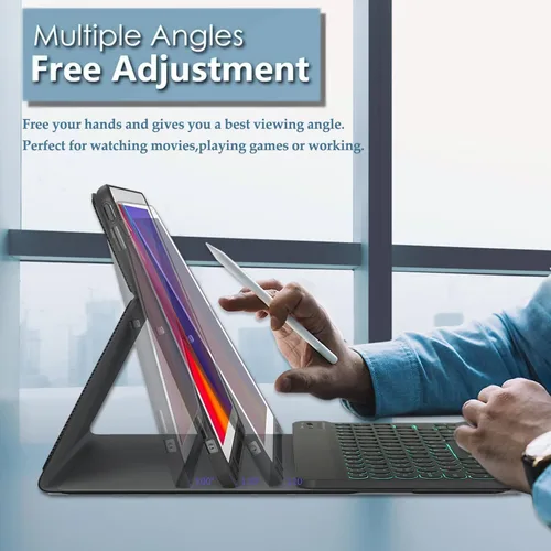 Vista 5 de Funda de teclado retroiluminada para Xiaomi Mi Pad 6/6 Pro (11 pulgadas, modelo 2023), cubierta protectora de teclado inalámbrico desmontable