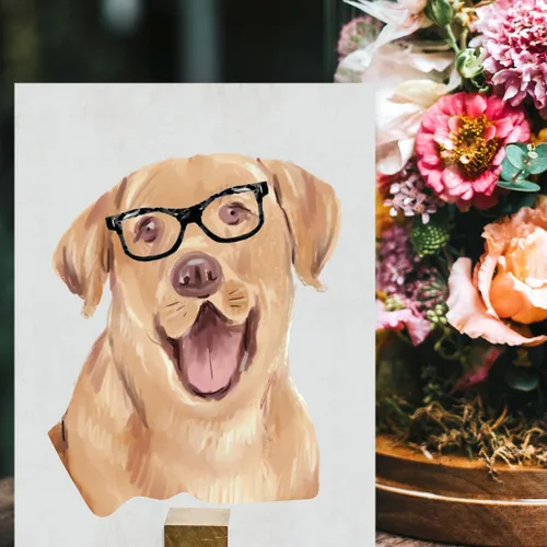 Vista 55 de Andaz Press Póster impreso para pared de perro, 8.5 x 11 pulgadas, Bulldog inglés con gafas negras, 1 paquete, regalo de cumpleaños de Navidad, sin