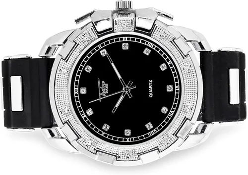 Vista 4 de Techno Pave Relojes brillantes para hombre con circonita cúbica totalmente helada