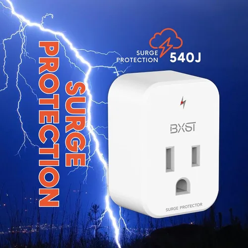 Vista 9 de BXST Protector de sobretensiones de salida única para refrigerador, protector de sobretensiones de pared pequeña, enchufe individual de 120 V, mini