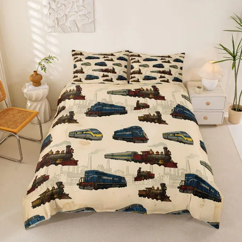 Vista 35 de Feelyou Race Car Duvet Cover Twin Size Boys Girls Speed Sports Car Bedding Set Breathable Soft Racing Comforter Cover 2Pcs Black White Checked Azure