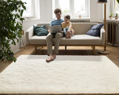 Vista 177 de Softlife Alfombra naranja para dormitorio, alfombra de felpa esponjosa para sala de estar para niñas, alfombra lanuda para niños, alfombra suave