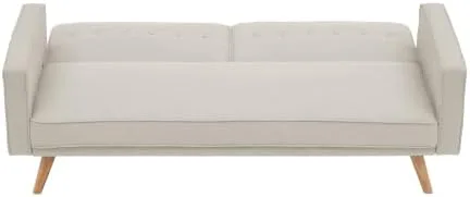 Vista 8 de anwickjeff Sofá cama tipo futón convertible, sofá cama plegable de lino moderno con respaldo dividido, respaldo ajustable, reposabrazos, marco