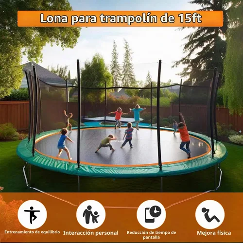 Vista 7 de Repuesto de alfombrilla de trampolín: se adapta a marco de tramplina de 15 pies con anillos 96/108 para elegir, se adapta a resortes de 5.3 a 8.5