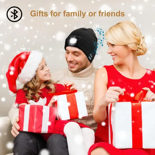Vista 3 de Ocatoma Bluetooth Beanie Warm Hat with Light Headphone Unique Tech Gifts for Men Dad Him Teenage Christmas Stocking Stuffers